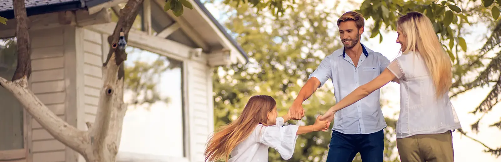 family-outside-house